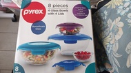 Pyrex 8件裝 玻璃儲物碗連蓋