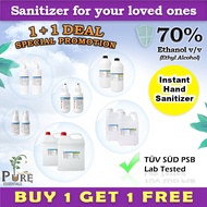 1 + 1 Promotion ★ BUY 1 GET 1 FREE ★ Sanitize and Disinfect ★ 70% Ethyl Alcohol/Ethanol Spray Sanitizer 60ml/250ml/500ml/1L/2L/5L ★