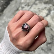 喜迎瑤 925銀 紫雲母 紫鋰雲母 戒指 活口戒指 手工銀飾 天然石