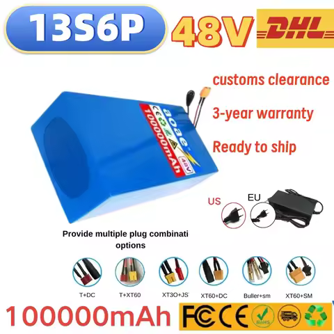 100% Original 18650 48V Large Capacity 100Ah 13S6P Rechargeable Battery Pack Electric Scooter Batter