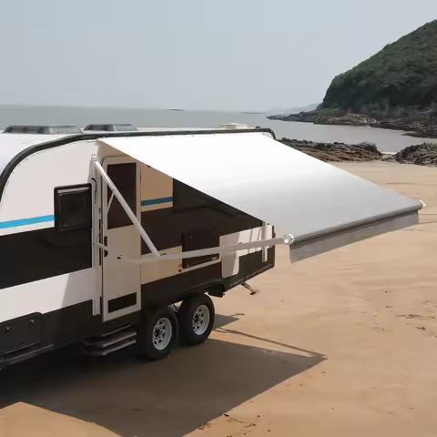 RV Awning Sun Shade Screen RV Caravan Awning Portable Sunshade Motorhome Electric RV Awning for Camp