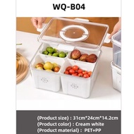 Food Container/ Refrigerator Storage Box 2 Grid/ 3 Grid/ 4 Grid Multi-Functional Container Multi-Siz