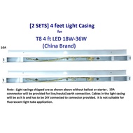 [2 SETS] 4 ft  T8 18W-36W LED Light Tube Casing / Blank LED tube housing with cables / 4 kaki Lamp K