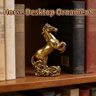 Auspiciousrui Vintage Copper Zodiac Horse Statue Feng Desktop Chinese Lucky Crafts Ornaments S7u7