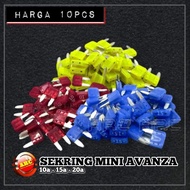 10pcs fuse dx fuse blade mini 10a 15a 20a