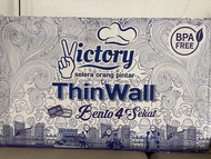 Thinwall Bento 4 sekat tempat kotak makan plastik murah @ 300 GROSIR