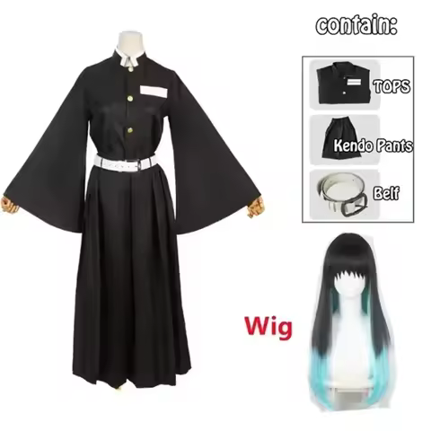 Anime Demon Slayer Cosplay Kimetsu No Yaiba Tokitou Muichirou Cosplay Costume Kisatsutai Uniform Wig