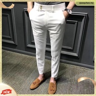✦Ready Stock✦ Fashion stretchy jeans lelaki 2021 New Small Feet 9-point Casual Pants Slim fit Straig