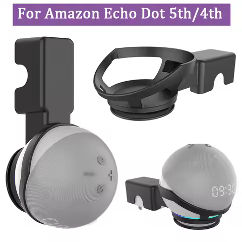 Outlet Wall Mount Holder for Amazon Echo Dot 5th/4th Built-in Cable Management Stand Bracket Space-S