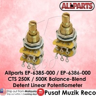 Allparts CTS 250K 500K Balance-Blend Detent Linear Guitar Potentiometer EP-6385-000 EP-6386-000 Guit