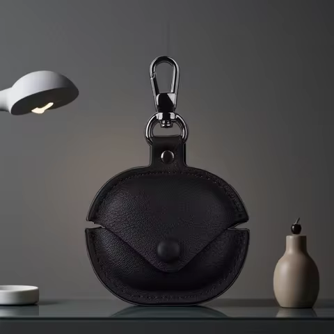 PKCASE Shockproof Leather Earphone Case For Redmi Buds 6 5 4 Pro Keychain Bluetooth Headphone Cover 