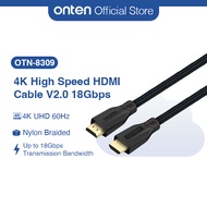 ONTEN Nylon HDMI Cable 4K 2.0 High Speed Adapter 3D Male To Male Ethernet Laptop PS4 Pro PC RTX3060 