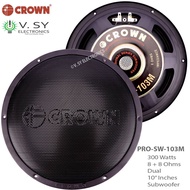 Original 2024 Crown PRO-SW-103M 300W 8 Ohms 10 inches Dual Professional Subwoofer Speaker Sub Woofer