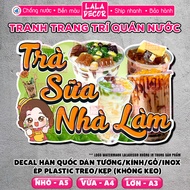 Homemade Milk Tea Wall Sticker Waterproof Homemade Milk Tea Decal Adhesive/Plastic Laminating, Shop 