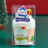 Cartoon Xmas Towel Christmas Tree Santa Snowman Reindeer Plush Cake Towel Gift Set For D4y9
