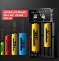 Charger Baterai Cas Baterai AAA AA 18650 Indikator Digital LED Status Baterai Volt dan Ampere Ni-MH 
