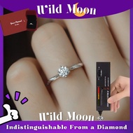 WILD MOON Promise Ring With Box/Moissanite Diamonds With Certificate/White Gold 18k Pawnable/Fashion Diamonds Ring/925 Silver Original Italy Legit/Engagement Ring For Women 18k Pawnable/Wedding Ring 18k Gold Pawnable/Six-Claw Ring/Jewelery Material