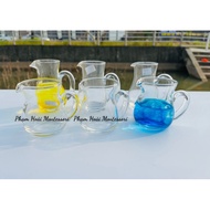 Pouring pitcher with handle, clear pouring pitcher with handle, glass pouring pitcher