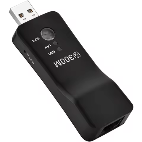 300Mbps Wireless Network to LAN Adapter WiFi Bridge USB Dongle for Sony Smart TV, Blu-Ray Player Net