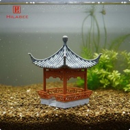 HILABEE Miniature Pavilion Displa Traditional Chinese Gazebo Mini House Model for Miniature Landscap