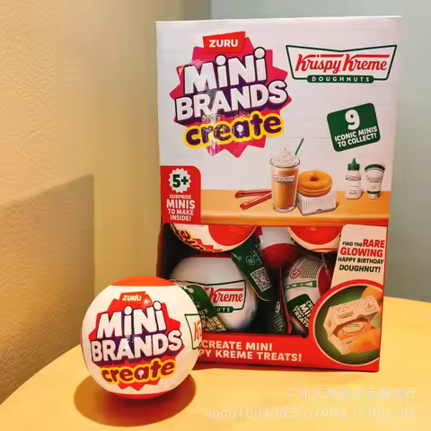 New Zuru Mini Brands Create Krispy Kreme Doughnut Pretend Play Set 9 Iconic Collectible Minis Surpri