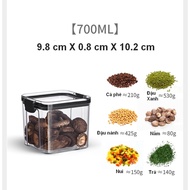 Y6B7 Plastic Dry Food Container, Transparent Plastic Cereal Container with Sealed Moisture-Proof Lid
