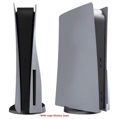 Hard Plastic Gray 30th Anniversary Replacement Faceplate Shell for PS5 Console with Vinyl Logo Skin 
