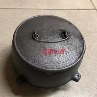 Cast Iron Ding Pot New 00517 Cast Iron Pot Wood Top Pot Country Pot Soup Tin Pot Rice Pot Rice Cooking Old-fashioned Iron Ding Pot Picnic Gas Stew Pot