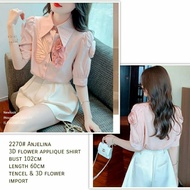 2270 anjelina 3D flower applique shirt RM