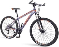 Fashionable Simplicity Mens Mountain Bikes 33-Speed Hardtail Mountain Bike Dual Disc Brake Aluminum Frame Mountain Bicycle with Front Suspension (Color : Orange, Size : 29 Inch)
