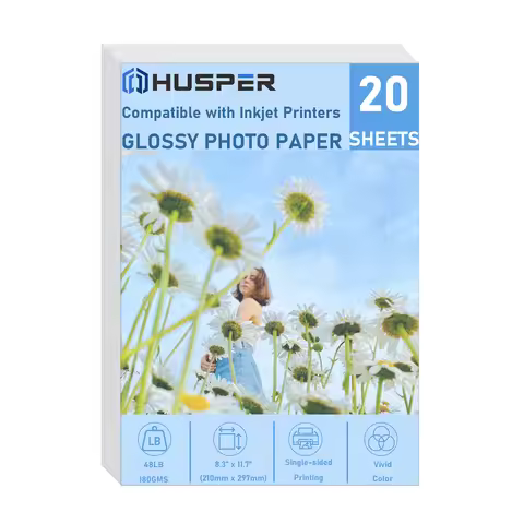20 Sheets Inkjet Photo Paper Glossy 8.3x11.7 48lb 180Gsm Professional Photographic Paper A4 Size Ins