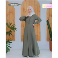 Gamis nafisa maxy wanita bahan crinkle airflow premium /Dress polos terbaru kekinian /Gamis busui fr