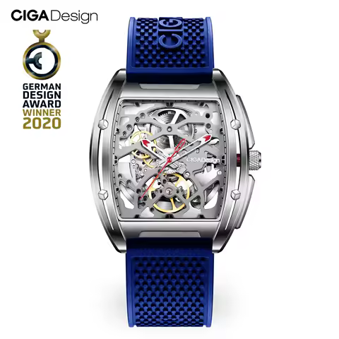 CIGA Design Skeleton Automatic Watch for Men Z Series Mechanical Wristwatches 316L Stainless Steel S