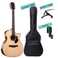 ALSTON (SP-25G) 41 Inch Acoustic Guitar Spruce Top Mahogany Side & Back Cutaway | Gitar Akustik Mura