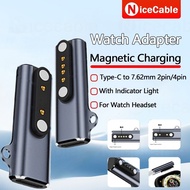 Smart Watch Magnetic Charging Converter Portable Type C Female To 7.62mm 2pin/4pin With Indicator Li