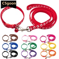 C5GOON 1.2M Pet Leash and Harness Set Dog Chain With Cute Paw Print for Small Cat and Dogs Out Walk 