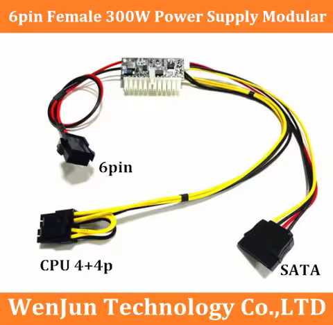 DB9215A PCI-E 6pin male Input DC-ATX 300W 24pin Power Supply Module Switch Pico PSU Car Auto Mini IT