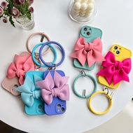For OPPO A57 A77 2022 Find X5 Pro X3 Pro A12 A7 A5S A12E A3S A83 A1 F11 F9 Big Eyes Camera Protect Case Silicone Case Bow-knot With Hand Ring Wristband