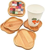 Bamboo Mosaic Coasters, Empty Bottom Bowls for Crafts, Mosaic Accessories, Drinking Cup Coasters, Pl