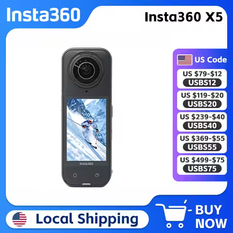 Insta360 X5 8K30fps 360 Video with Dual 1/1.28" Sensors 208 Mins Battery Life Tougher, Replaceable L