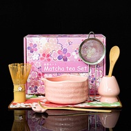 Pink Japanese Matcha Matcha Bowl with Mouth Chrysanthemum Matcha Matcha Set Japanese Matcha Set