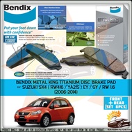 BENDIX METAL KING TITANIUM MKT Suzuki SX4 RW416 / YA21S EY GY RW 1.6  Disc Brake Pad FRONT REAR SET
