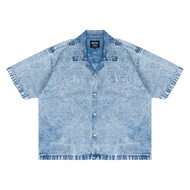 Moxie Drop Point Boxy Shirt - Blue Boxy Shirt Men Boxy Kemeja Kemeja Boxy