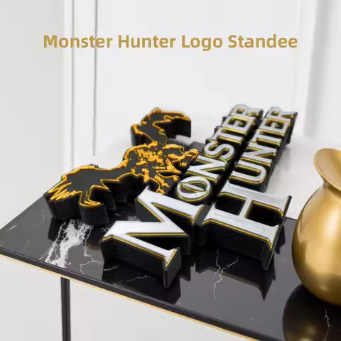 Monster Hunter Logo 3D Font, Standee, Nameplate, Logo, Ornament