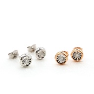 LITZ - 750 (18K) WHITE GOLD DIAMOND EARRINGS / 750 EMAS PUTIH DENGAN BERLIAN SUBANG -DE174