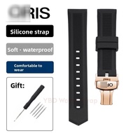 ORIS Watch Strap for Aquis Divers Aviation 16/18/19/20/21/22/24/26mm Soft Silicone Rubber Band Water