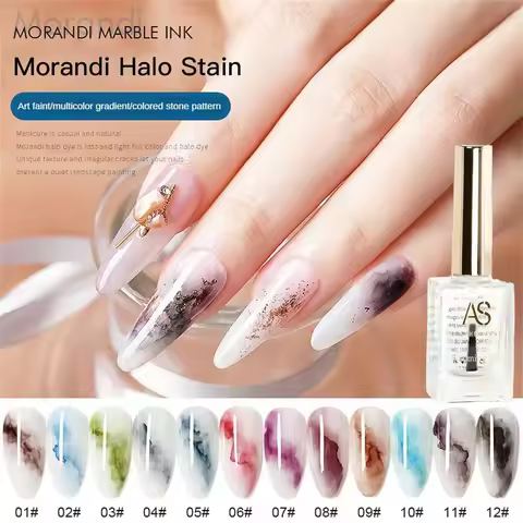 Blooming Nail Polish Marble Nail Ink Tint Gel Watercolor Ink Nail Art Blossom Gel Polish Semi Perman