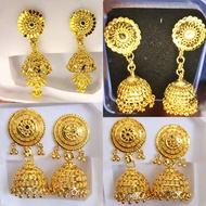 Elegant Traditional Gold Plated Jhumka Earrings | Indian Wedding & Party Wear | Lightweight & Premiu