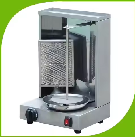 Lpg Gas Doner Shawarma Machine, Propane Gyros Bbq Kebab Grill, Gas Vertical Broiler Machine Stainles