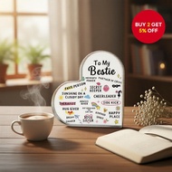 Heart-Shaped Clear Acrylic Keepsake Box for Best Friends - Colorful Friendship Quotes & Memories - B